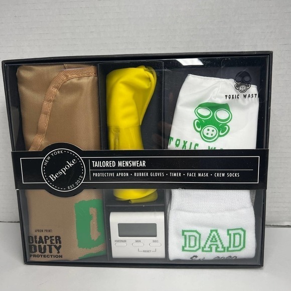 Bespoke Dad Fun Gift Box apron socks timer gloves - Picture 1 of 3